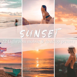 22 Sunset Lightroom Presets, Lightroom Mobile & Desktop Presets, Instagram Filters, Sunset Glow Presets, Travel Presets, Summer Presets