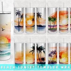 Beach Sunset Tumbler Wraps Bundle