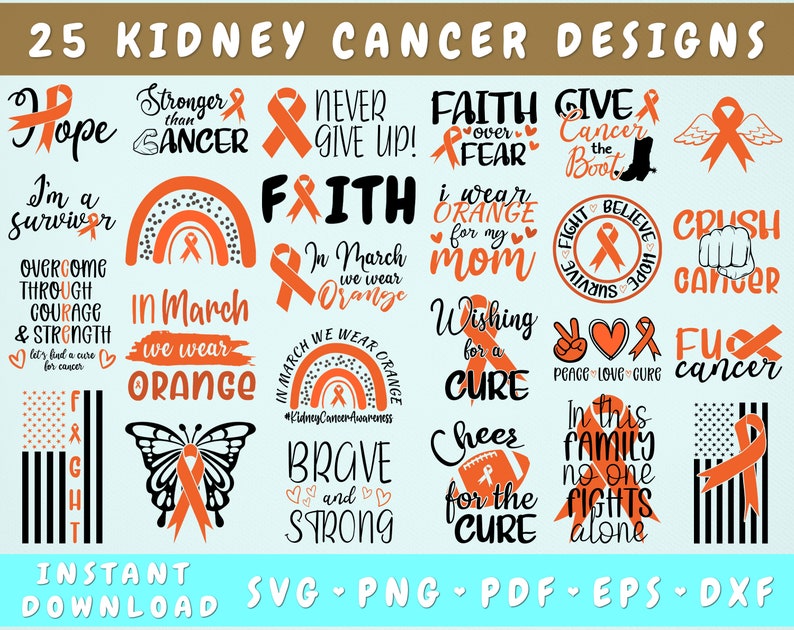 Kidney Cancer Awareness SVG Bundle