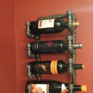 Industrial Vintage Style, QUALITY WINE RACK - Made From Industrial Pipe Fittings