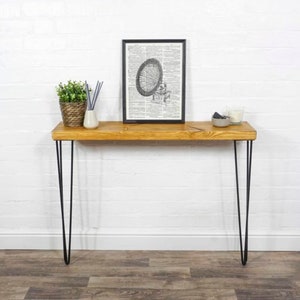 RUSTIC Console Table With Hair Pin Legs | Reclaimed Timber Style | Solid Wood Furniture