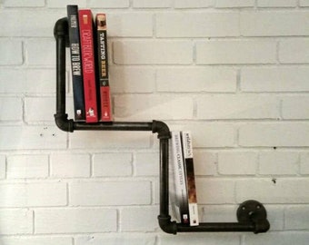 Rustic Industrial Pipe Bookcase | Vintage/Steampunk/Industrial Pipe Bookshelf