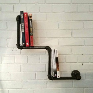 Rustic Industrial Pipe Bookcase | Vintage/Steampunk/Industrial Pipe Bookshelf