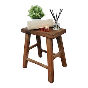 Antique Stool - Rustic Farmhouse Stool - Milking Stool - Gothic Finish