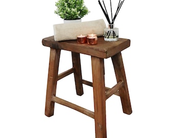 Antique Stool - Rustic Farmhouse Stool - Milking Stool - Gothic Finish