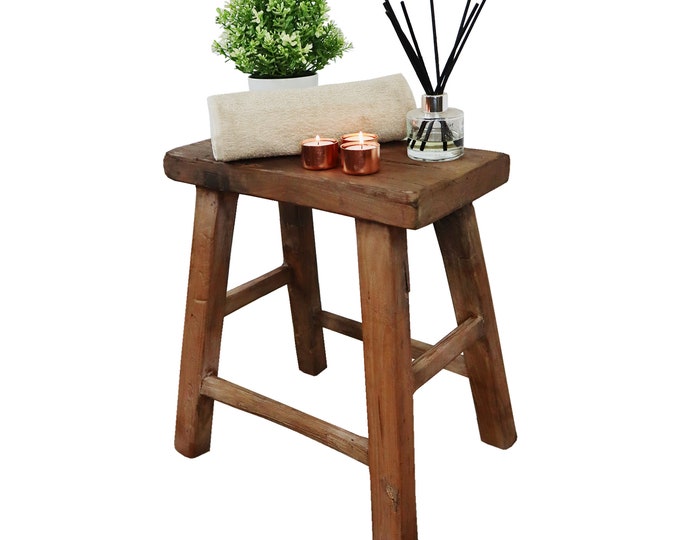 Antique Stool - Rustic Farmhouse Stool - Milking Stool - Gothic Finish