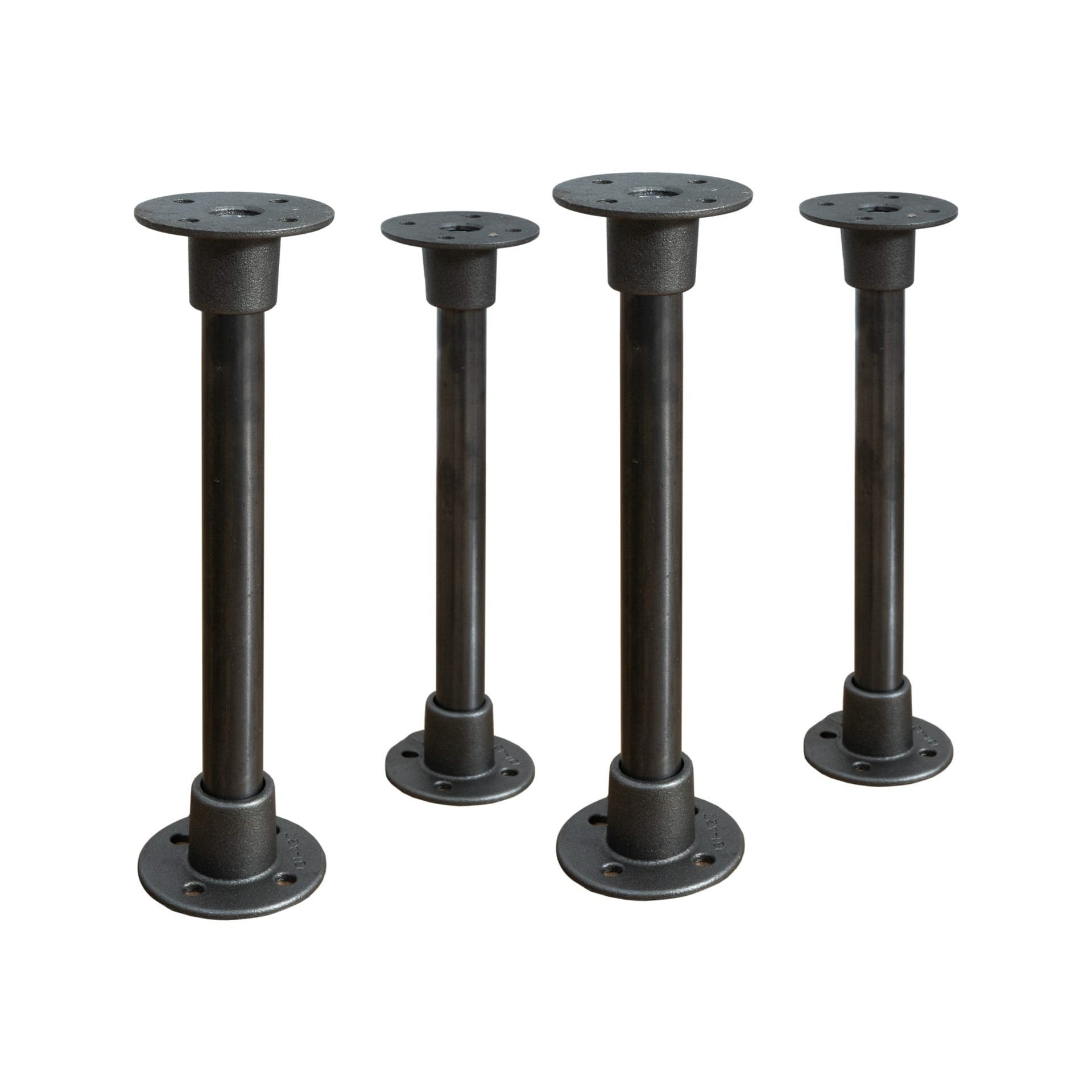 1 in. x 18 in. Square Flange Pipe Table Legs - 4 Pack - PIPE DECOR