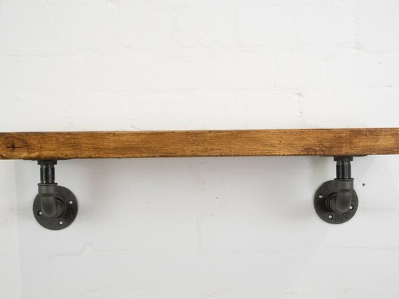 thumbnail image 2 of 2x Malleable Iron Pipe Shelf Brackets – Retro Industrial Wall Mounted Shelving 2 of 6