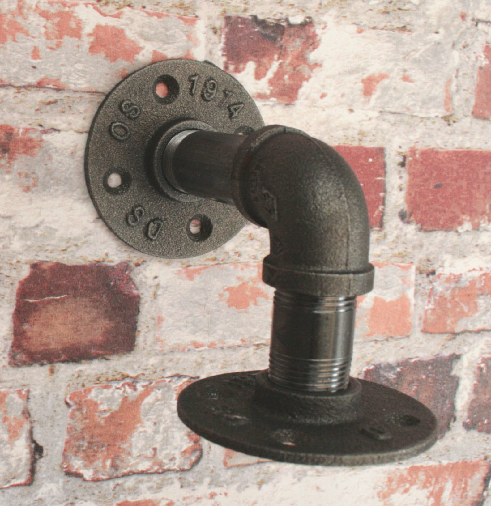 Industrial Steel Pipe Shelf Bracket Holder Elbow Style pair Etsy