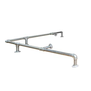 Bar/Kitchen Corner Foot Rail | Industrial Silver Pipe Style