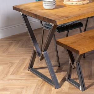 Hourglass Industrial Steel Table Legs – Pair (Leg Only)