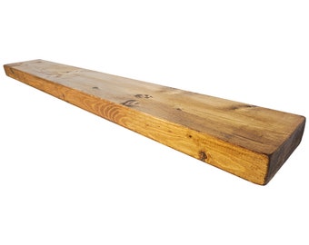 Floating Wooden Shelf 14cm X 3cm, Rustic Reclaimed / Shelves Handmade Vintage Wooden Shelving