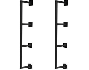 Wall Mounted Shelving Unit without Wooden Shelves | Black Powder Coated Box Steel Style