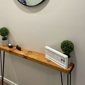 RUSTIC Console Table SLIMLINE With Hair Pin Legs | Reclaimed Timber ...