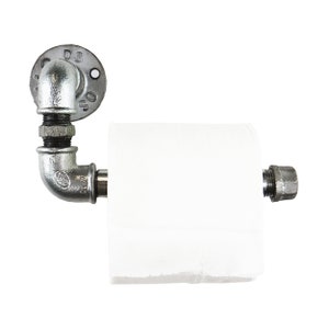 Wall Mounted Vintage Industrial Toilet Roll Holder, Made From Silver Industrial Pipe Fittings | Rustic, Vintage Style!!