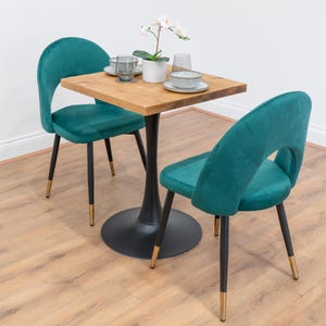 Square Reclaimed Timber Café & Bistro Table | Black Round Tapered Leg