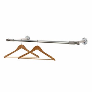 Tee Style Kleiderstange | Industrielle Silber Stahlrohr Stil