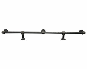 Bar/Kitchen Foot Rail Made From Industrial Black Iron Pipe and Key Clamp