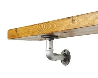 Raw Steel and Stainless Steel Elbow Pipe Brackets | Industrial Pipe Style