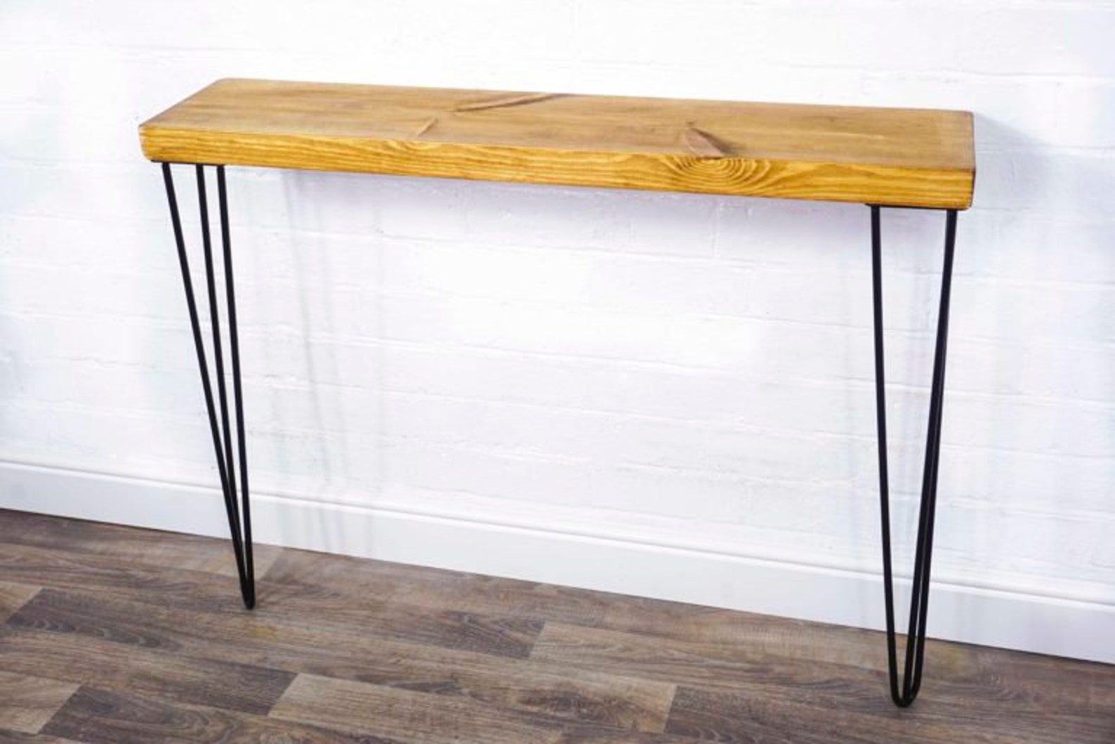RUSTIC Console Table With Hair Pin Legs | Reclaimed Timber Style ...