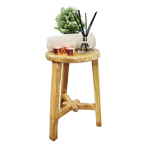 50cm Tall X 28cm Seat - Rustic Milking Stool - Varnished