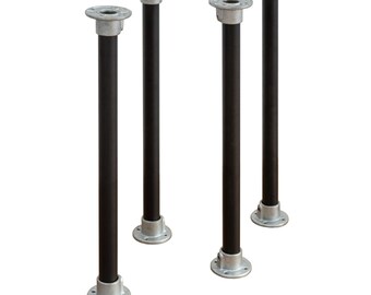 Black Pipe Table Legs with Industrial Silver | Industrial Pipe Style