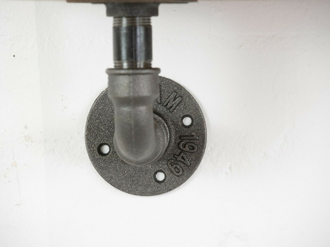 Industrial Steel Pipe Shelf Brackets Curved Style pair of Etsy