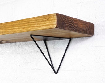 Shelf Brackets Black Hairpin (Pair) | Industrial Style - 3 sizes available