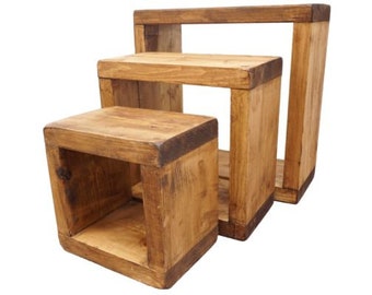 Nesting Tables | Reclaimed Timber Style | Solid Wood Furniture