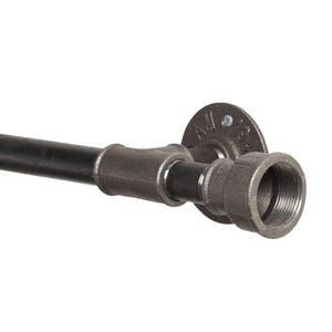 Finial Style Curtain Pole | Industrial Raw Steel Pipe Style