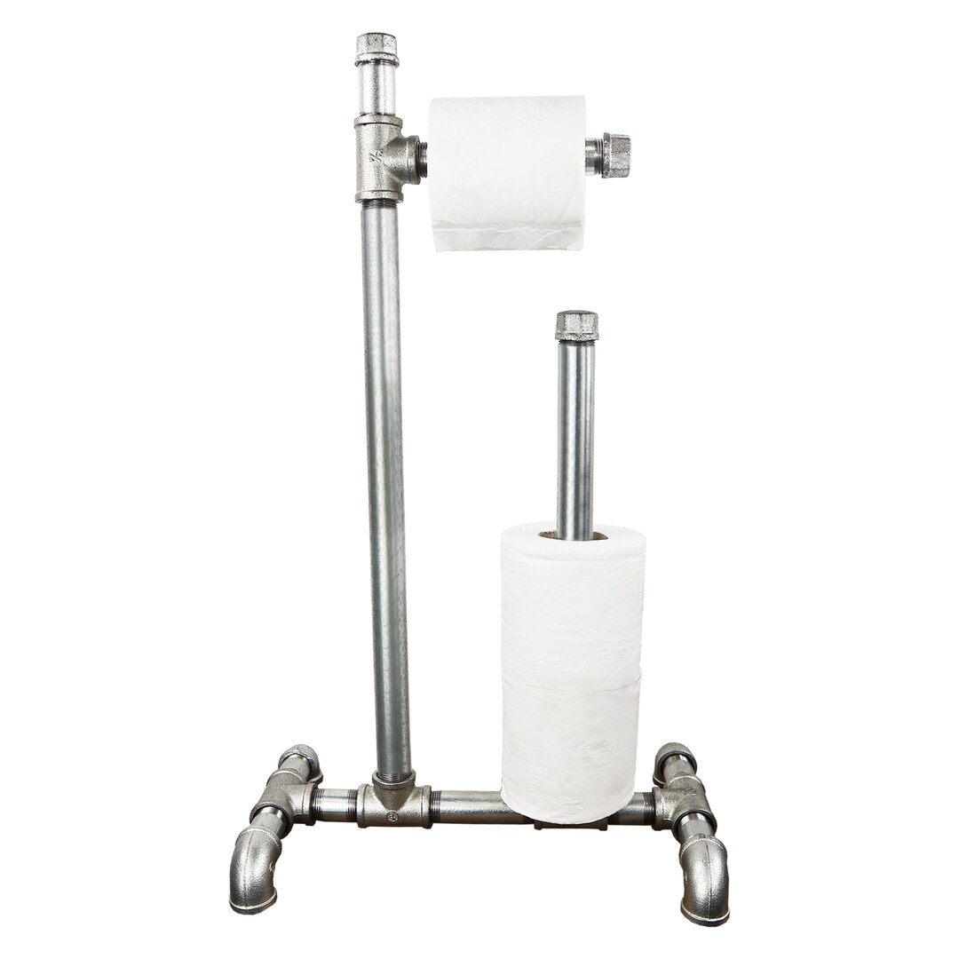 Free Standing Vintage TOILET ROLL HOLDER With Spare Toilet Roll Holder