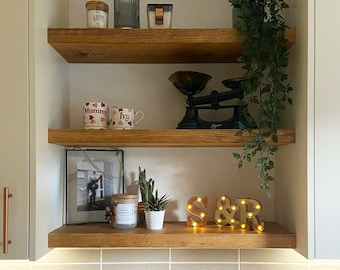 Floating Wooden Shelf 19.5cm X 4.4cm Rustic Reclaimed / Shelves Handmade Vintage Wooden Shelving - Shelf for Kitchen, Bathroom, and More