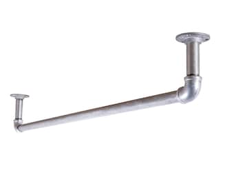 Perchero colgante estilo industrial de tubo plateado