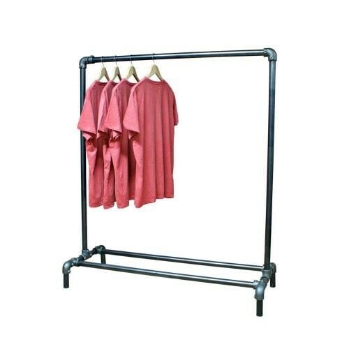 Free Standing Clothes Rail Vintage Style Industrial Steampunk Key Clamp