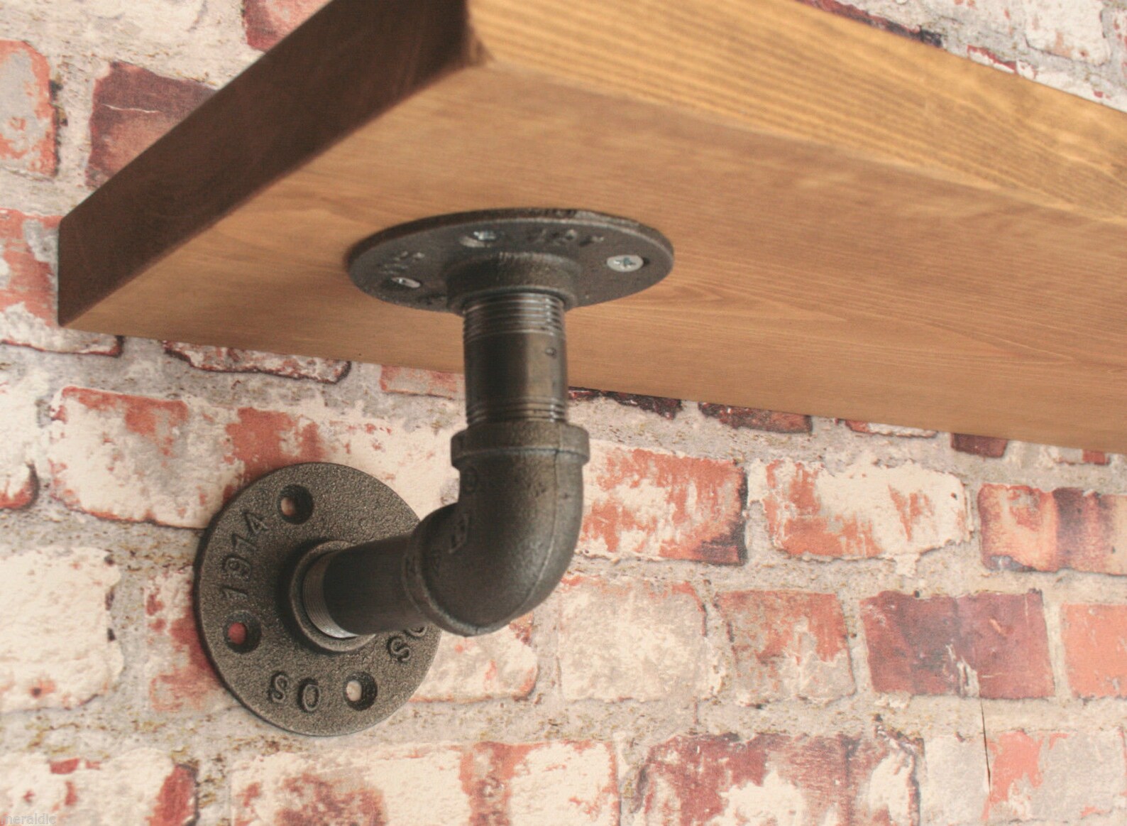 Industrial Steel Pipe Shelf Bracket Holder Elbow Style pair Etsy