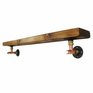Industrial Copper Tee Nut Pipe Shelf Brackets (Pair) - Steampunk!