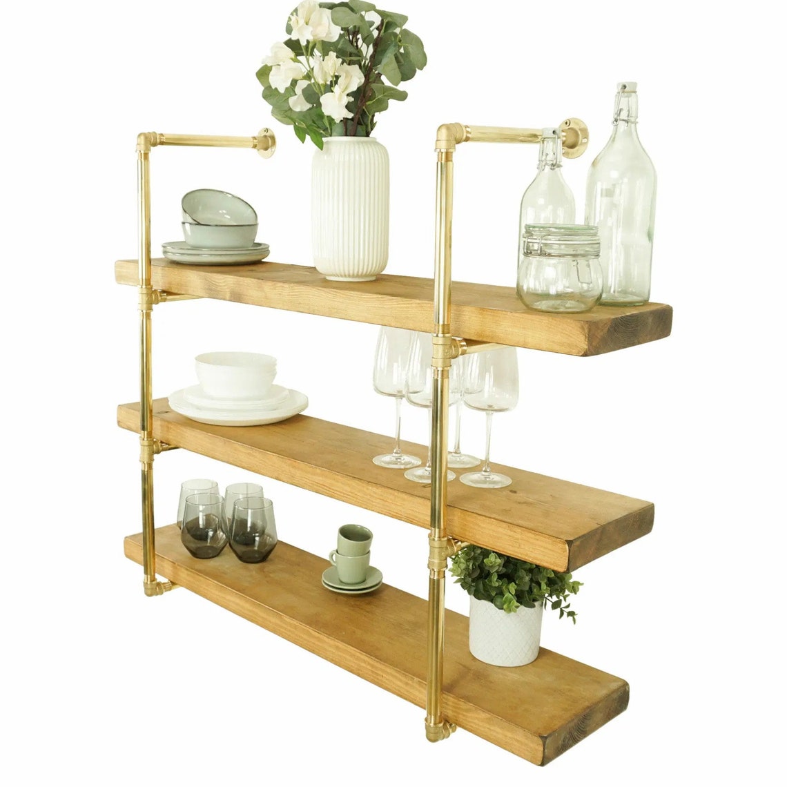 Solid Brass Pipe Fitting Tiered Shelving Unit Height and Etsy