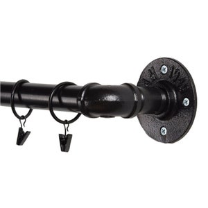 POWDER COATED Curtain Pole - Curtain Rail - Industrial Curtain Rail, Steampunk, Vintage - Custom Sizes - Any RAL Colour