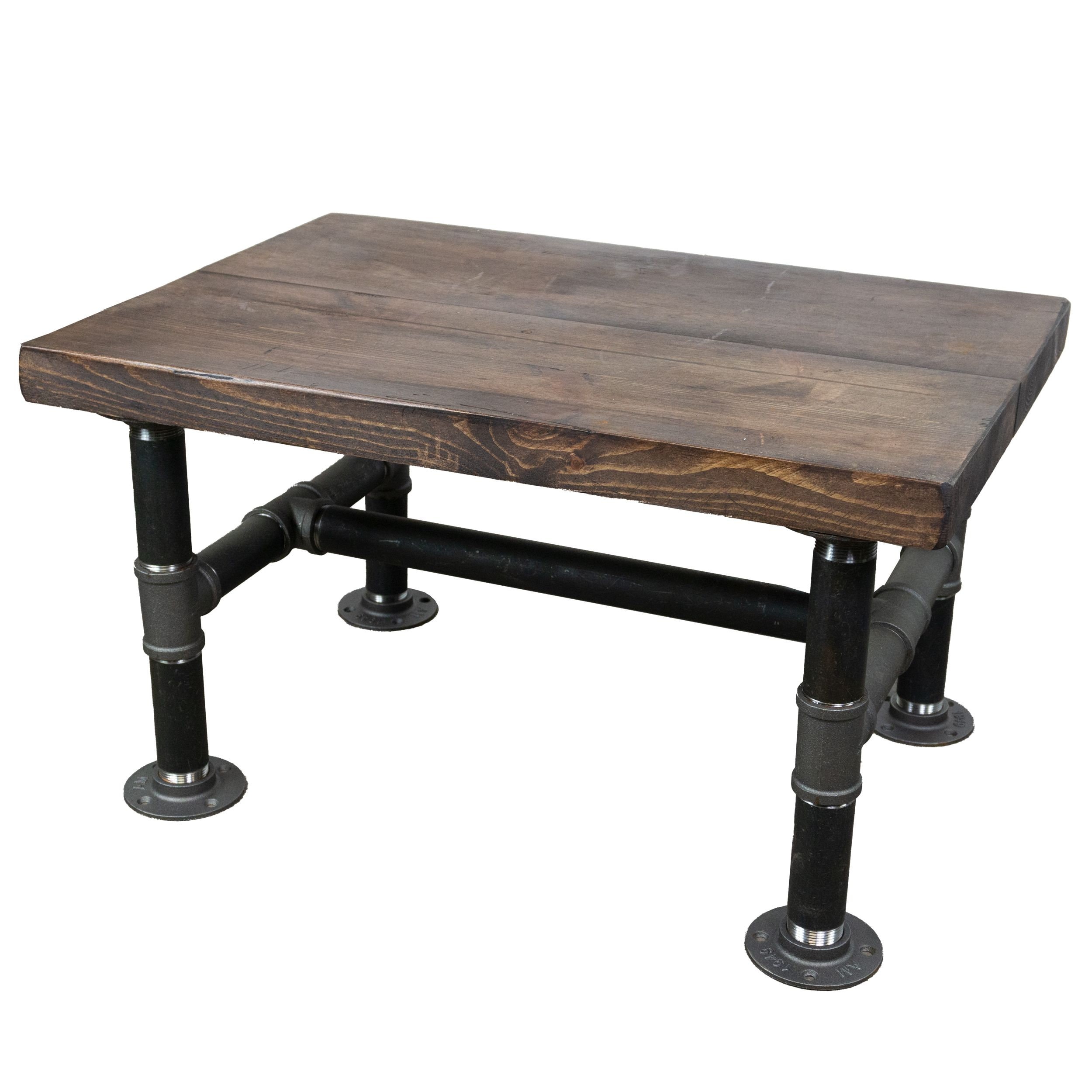 Table basse - Bois d'acacia massif - Style industriel - 83x54x36 cm