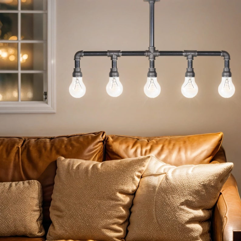 Bar Ceiling Light | Industrial Pipe Style - Etsy