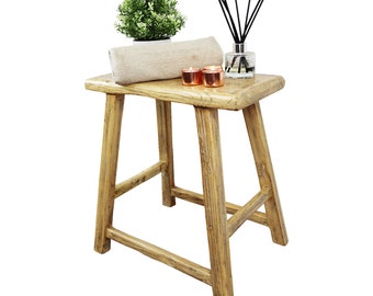 Rustic Plant Stool - Bathroom Stool - Large Stool - Varnished