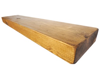 28cm X 7cm Chunky Reclaimed Floating Wooden Shelf  / Shelves Handmade Vintage Wooden Shelving