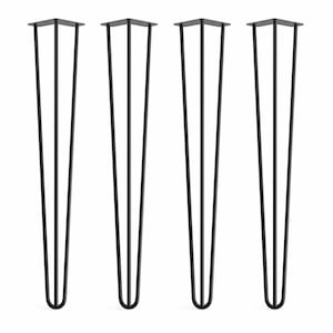 4 pieds de table en épingle à cheveux | Style industriel - Noir