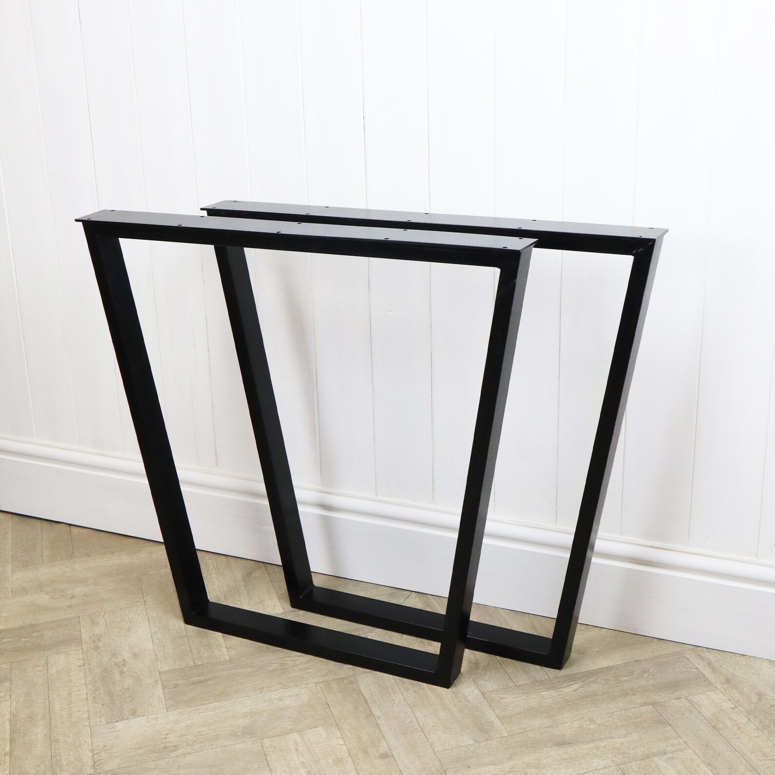 Box Frame Legs Industrial Reverse Trapezium Design Office Desk Dining ...