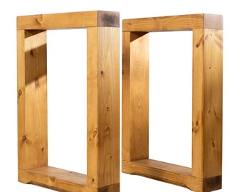 Solid Wood Square Table Legs | Reclaimed Timber Style (Pair)