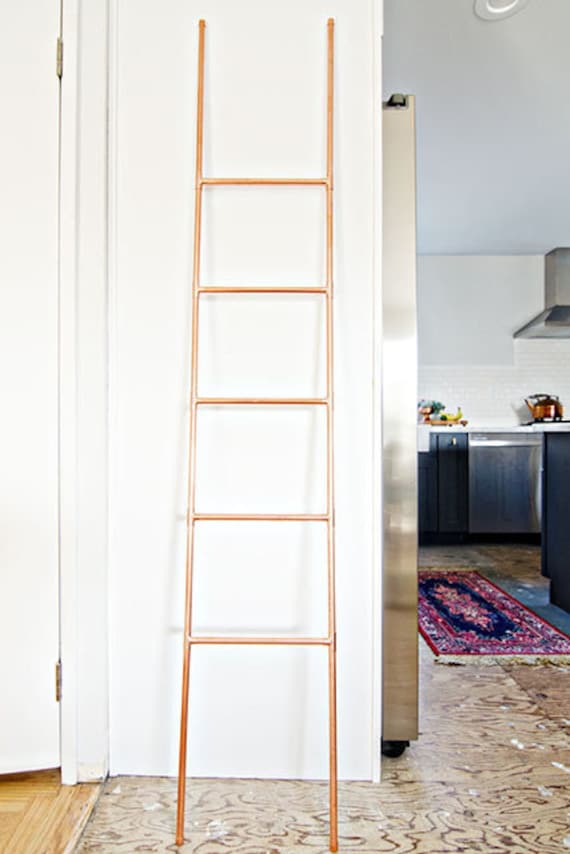 Copper Pipe Ladder Industrial Pipe Style Towel Clothes Rail