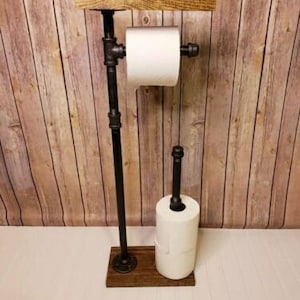 Free Standing Toilet Roll Holder With Base And Shelf