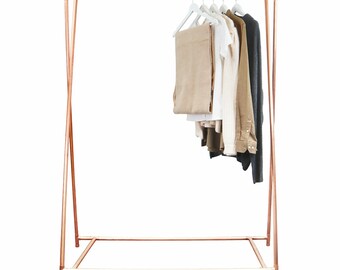 Tri-Framed Clothing Rail | Industrial Copper Pipe Style