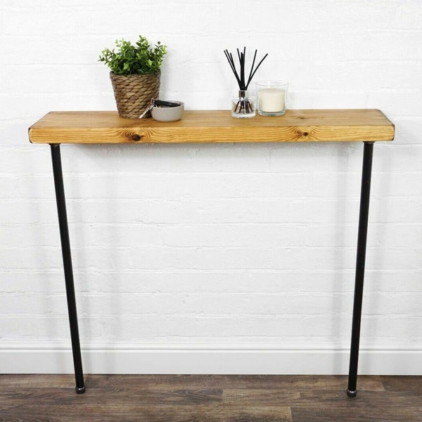 Radiator/Console Table With Pipe Legs | 22cm depth | Reclaimed Timber Style | Solid Wood Furniture | Various Lengths & Heights