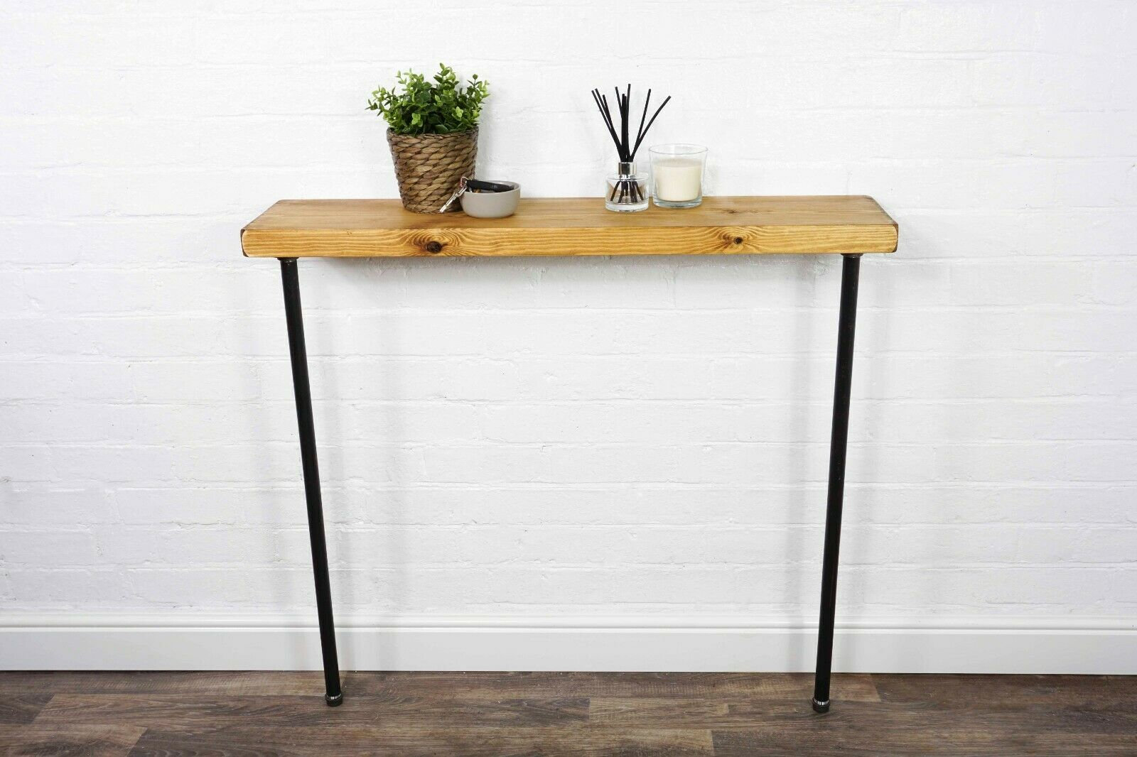 Radiator/Console Table With Pipe Legs | 22cm depth | Reclaimed Timber Style | Solid Wood Furniture | Various Lengths & Heights